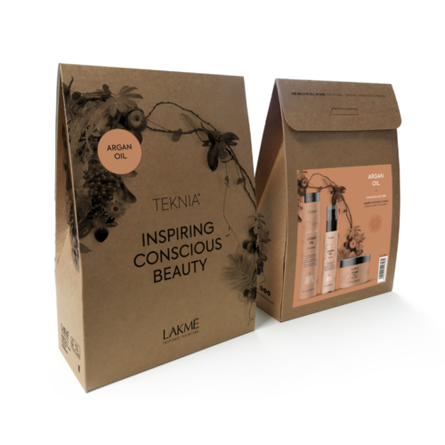 Lakme´ Teknia Argaaniaõliga kinkepakk( šampoon 300ml+ juuksemask 250ml + juukseõli 125ml)