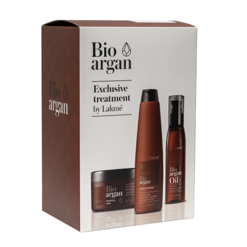Lakmé k.therapy Bioargan kinkepakk( šampoon 300ml+ juuksemask 250ml+ juukseõli 125ml)